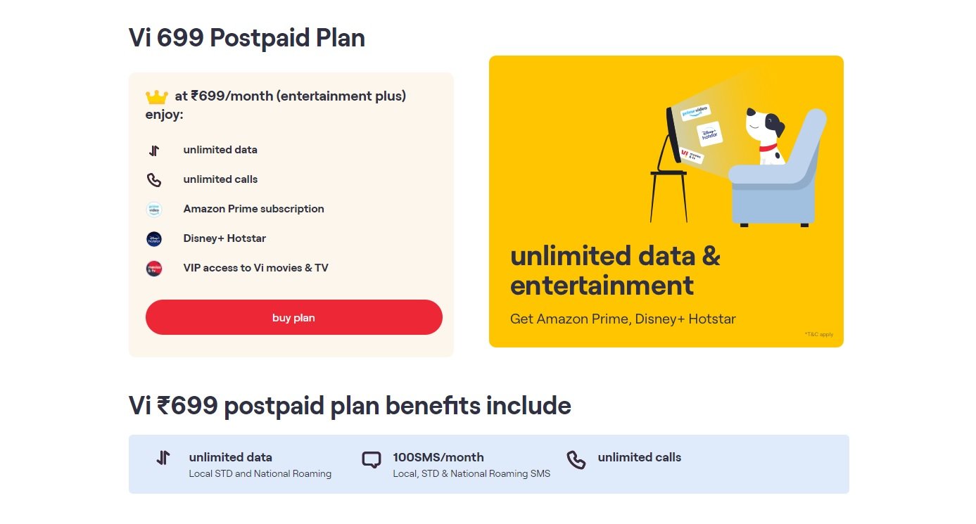 Vodafone Idea New 699 Postpaid Plan